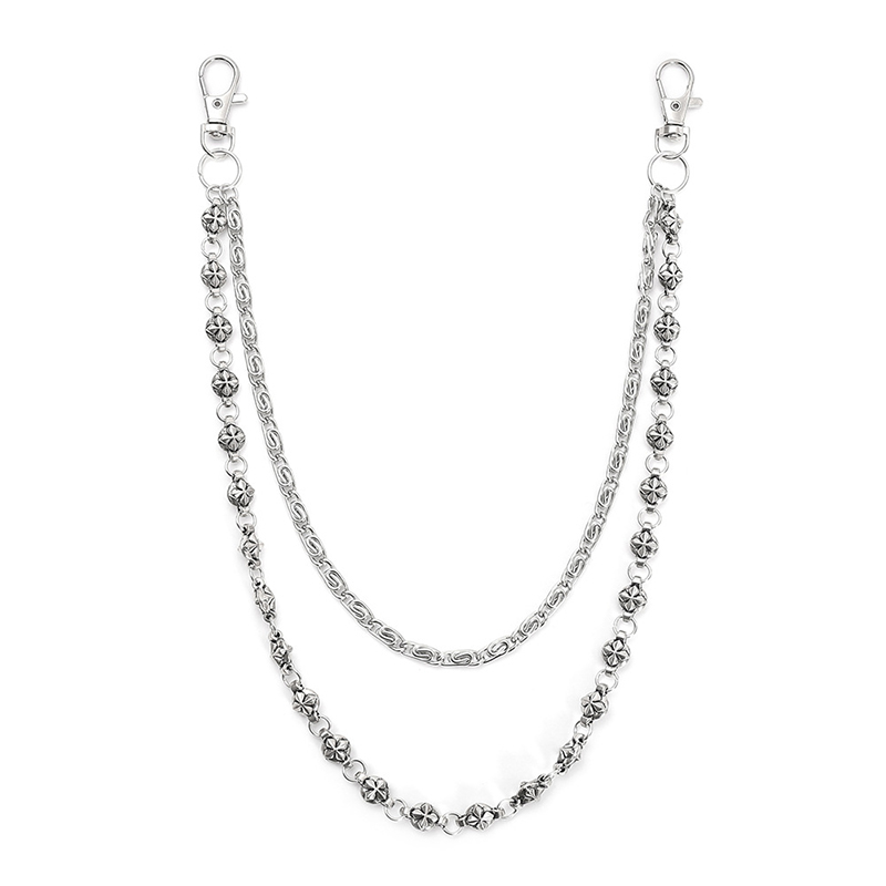 Women Accessories Pk - Modny dwuwarstwowy łańcuszek do dżinsów w