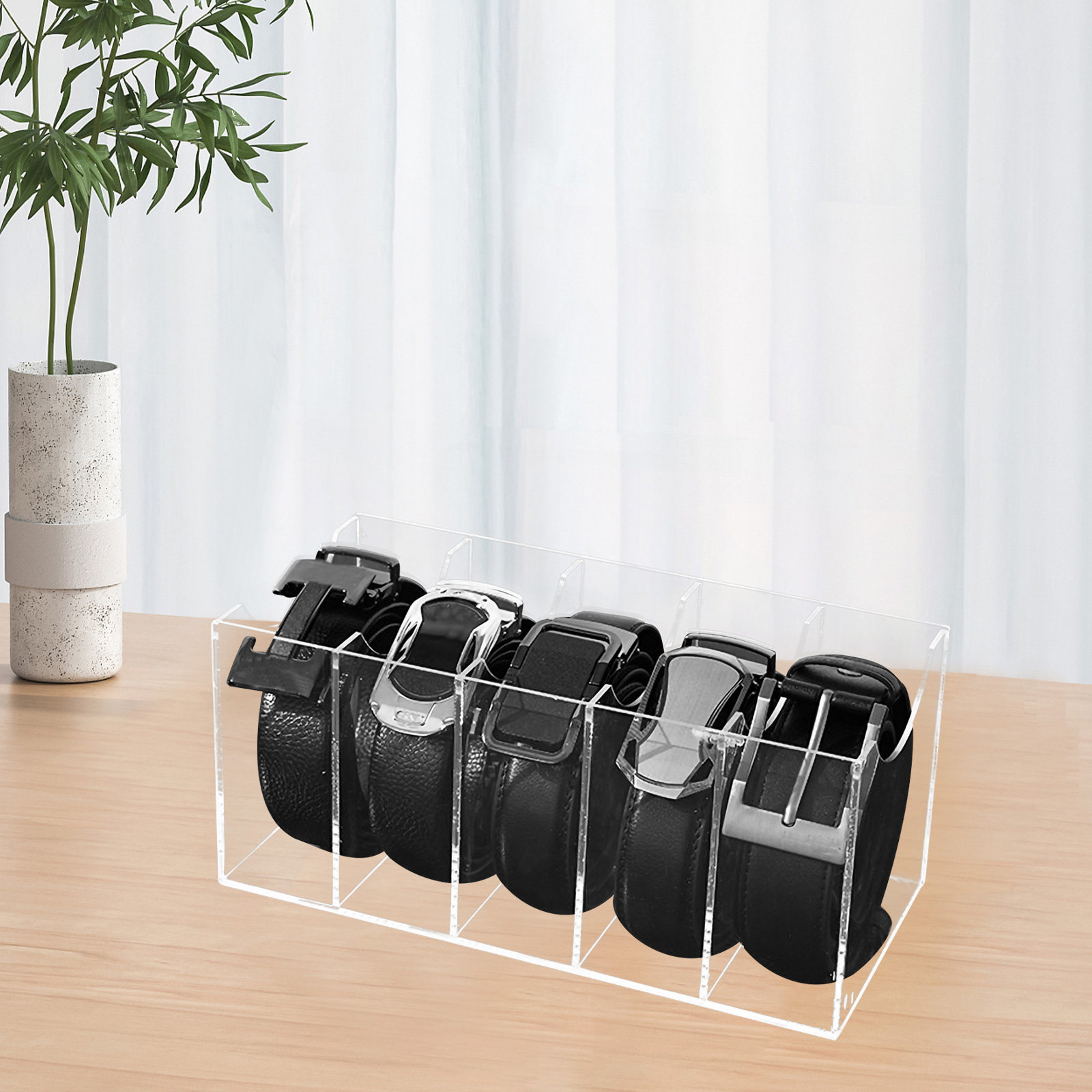 Women Accessories Holder - 5-przedziałowy przezroczysty organizer na paski, akrylowe