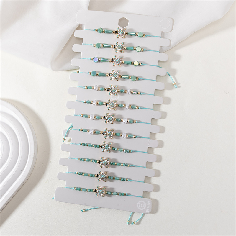 Beaded Anklet Chain - 12 sztuk/zestaw kolorowe koraliki liny zestaw