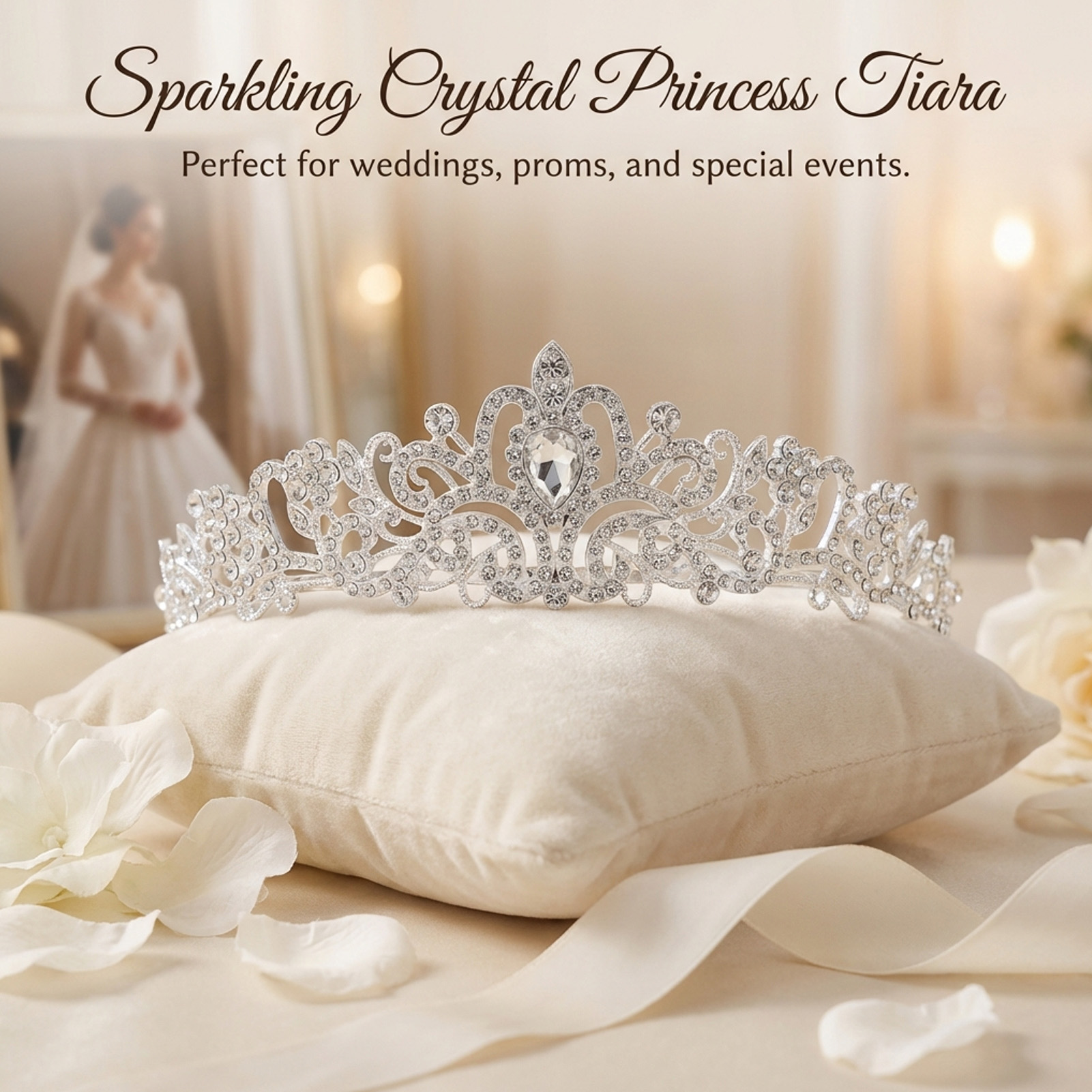 Elegancka korona ślubna, błysz – Women'S Accessories Jewelry recenzja i cena