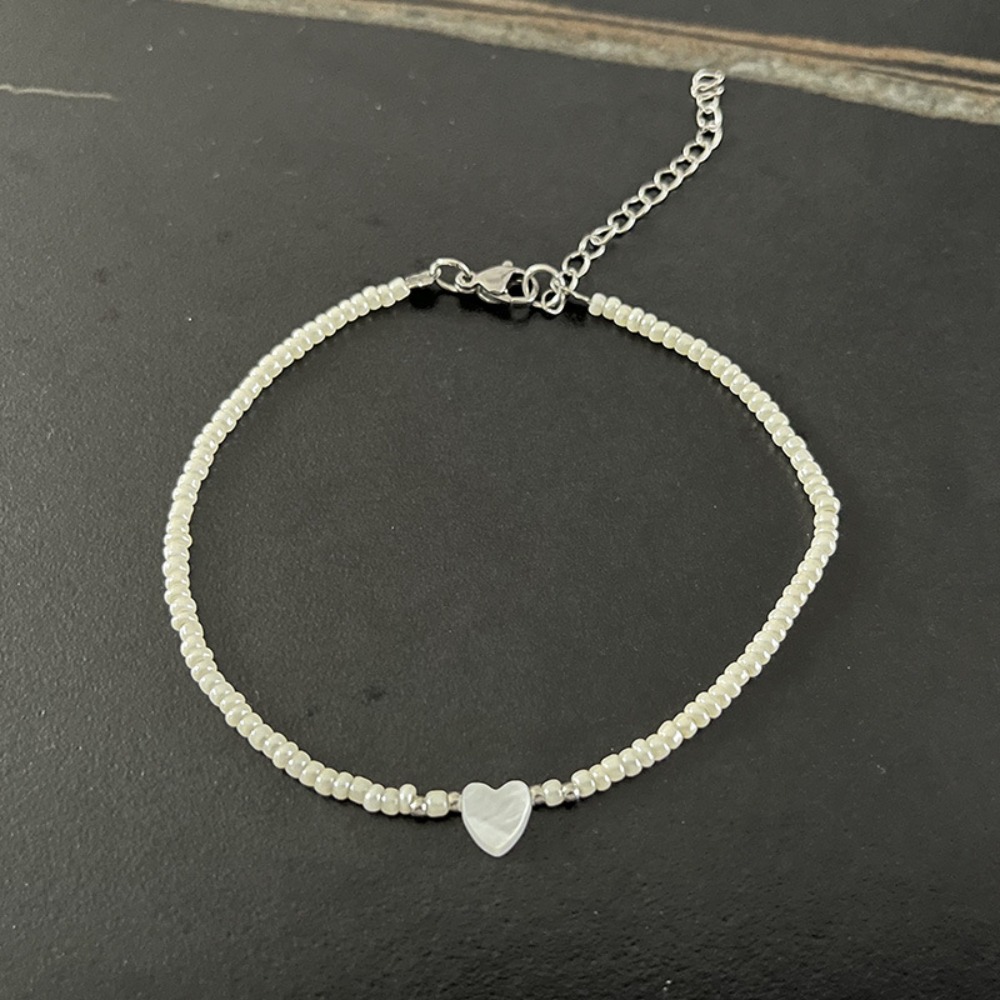 Proste, eleganckie białe natur – Beaded Anklet Chain recenzja i cena