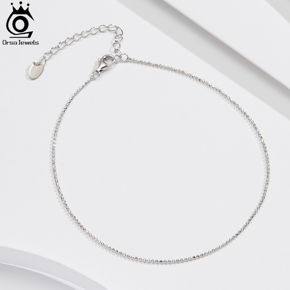 ORSA JEWELS Srebro Próby 925 Ł – Beaded Anklet Chain recenzja i cena